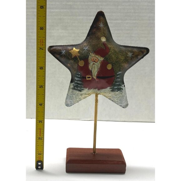 Santa Claus Star Wand Christmas Tabletop Decor Folk Art Country Rustic - Picture 3 of 7